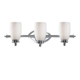 Designers Fountain 6703 CH Belize Three Light Bath Bar, Chrome Finish with Frosted White Glass   Vanity Lighting Fixtures  