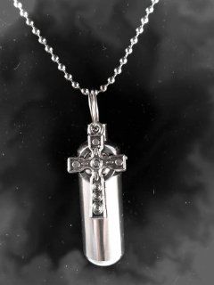 PAIR of Universal Cross CREMATION URN NECKLACES   20" & 24" Ball Chains w/Pouches (his & hers set) : Everything Else
