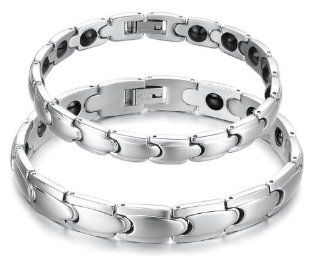 His or Hers Matching Set Couple Titanium Magnetic Bracelet Anti fatigue Anti radiation in a Gift Box (Hers) Jewelry