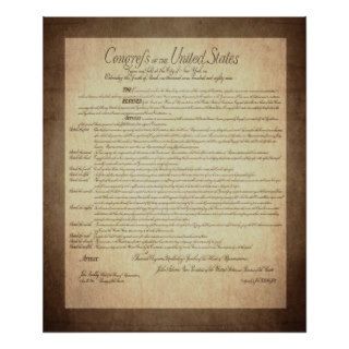US Constitution Bill of Rights Poster