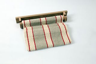 roller towel set by the garden house