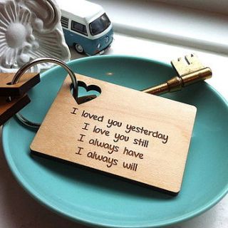 personalised love message key ring by auntie mims