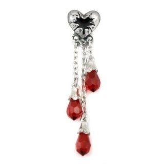 Bleeding Heart Alchemy Gothic Red Crystal Earrings: Jewelry