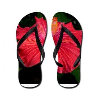 Artsmith, Inc. Women's Flip Flops (Sandals) Red Hibiscus Bloom Clothing