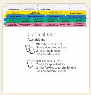 Civil Trial Index Tabs : Office Products