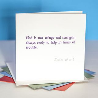 'god is our refuge' bible verse card by belle photo ltd