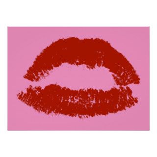 Red Pop Art Lipstick Lips Print