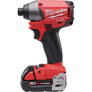 Milwaukee M18 FUEL 1/4in. Hex Impact Wrench — With 2.0Ah Compact Batteries, Model# 2653-22CT  Impact Wrenches