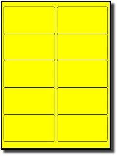 200 Label Outfitters® Fluorescent Neon Yellow Laser Printer ONLY Labels, 4" x 2", 20 Sheets (Same size as Avery 5163) : Office Products
