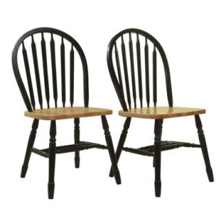 TMS Arrowback Chair   Black/Natural (Set of 2)