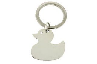 free personalised silver duck keyring by david louis design
