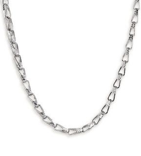 New 14k White Gold Bullet Link Chain Necklace 5.1mm: Jewelry