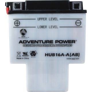 UPG Flooded Cell Motorcycle Battery — 12V, 16 Amps, Model# HUB16A-A(AB)  Motorcycle Batteries