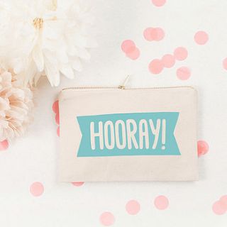'hooray!' canvas pouch by alphabet bags