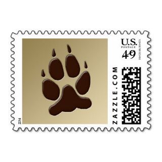 Wolf Paw Print Postage Stamp