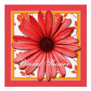 Red Flower Bridal Shower Custom Invitation