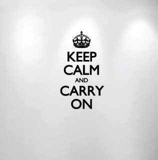Keep Calm and Carry On Wall Decal Sticker Quote #1162 (16" Wide X 28" High): Automotive