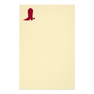 Burgundy Cowboy Boots Custom Stationery