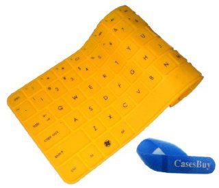 Yellow Ultra Thin Silicone Keyboard Protector Cover Skin for Toshiba Satellite E45t P845 P845t L800 L805 L830 L840 S40 S40t P840 L40 L40t M800 M805 M840 C800 C800D C805 P800 series (if your "enter" key looks like "7", our skin can't