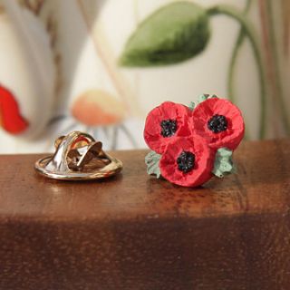 poppy trio lapel pin by good intentions