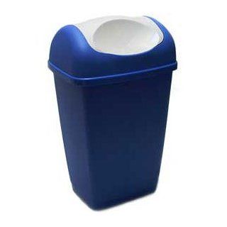 Mlleimer 50 L Liter Abfalleimer Schwingdeckeleimer Push blau weiss Mllbehlter Mlltrenner: Küche & Haushalt