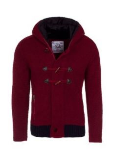 Winter Strickjacke Jacke Kapuze von Young & Rich Herren weinrot S Bekleidung