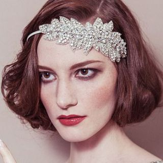 lauren diamante leaf wedding headband by debbie carlisle