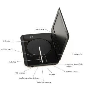 Dual DVD P 905 Tragbarer DVD Player (22,9 cm (9 Zoll) LCD Monitor, DVB T Tuner, USB Anschluss) schwarz Heimkino, TV & Video