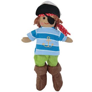 personalised pirate t shirt & pirate rag doll by lola smith designs