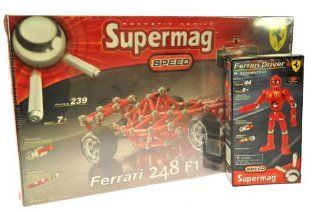magnetischer Baukasten mit 283 Teilen   Supermag Ferrari 248 F1 inkl. Fahrer: Spielzeug
