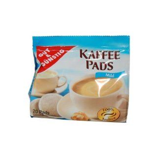 Gut & Gnstig Kaffe Pads 20 Stck   Mild   1 x 144 g Lebensmittel & Getrnke