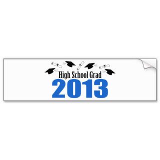 High School Grad 2013 Caps And Diplomas (Blue) Bumper Stickers