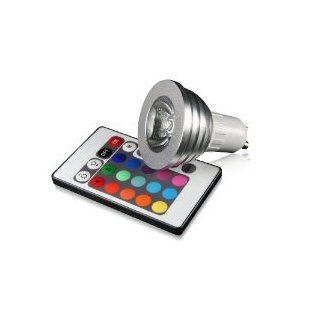 YGGU SET: RGB LED Strahler GU10, dimmbar inklusive Infrarot Ferbedienung, 3 Watt, farbwechsel: Baumarkt