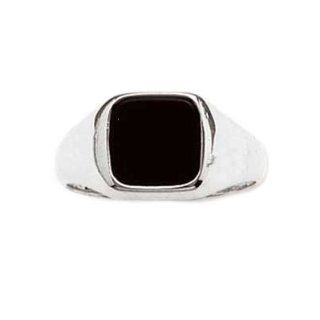 So Chic Jewels   Mens Sterling Silver Onyx Signet Ring Jewelry