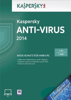 Kaspersky Anti Virus 2014   1 PC [Download]: Software