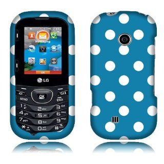 LG Cosmos 2 VN251 Light Blue/White Dots Cover Cell Phones & Accessories
