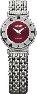 Jowissa Women's J2.072.S Roma 24 mm Maroon Dial Roman Numeral Stainless Steel Watch Watches
