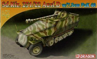 Dragon Models 1/72 Sd.Kfz.251/22 Ausf.D w/7.5cm PaK 40: Toys & Games