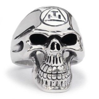 Masonic Order Skull Ring Grim Reaper in Sterling Silver: Jewelry
