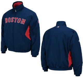Majestic Boston Red Sox Blue Triple Peak Therma Base Premier Dugout Jacket (L=44) : Sports Fan Outerwear Jackets : Sports & Outdoors