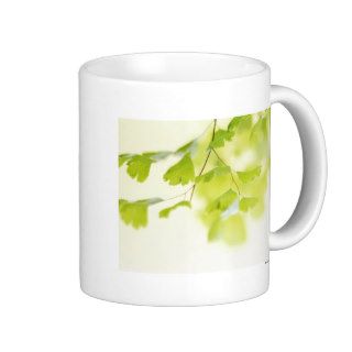 Green Ginko leaves Coffee Mugs