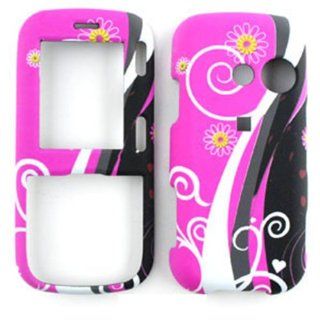 ACCESSORY MATTE COVER HARD CASE FOR LG RUMOR2 / COSMOS LX 265 MAGENTA BLACK FLORAL SWIRL: Cell Phones & Accessories