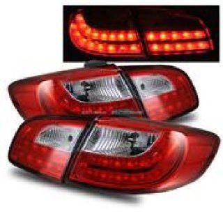 FOR HYUNDAI SANTA FE 07 11 L.E.D TAIL LIGHTS RED/CLEAR 4PCS: Automotive