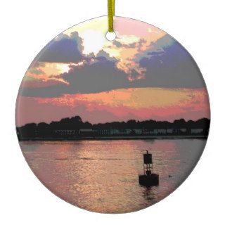 Beautiful Sunset with a Buoy Ornament