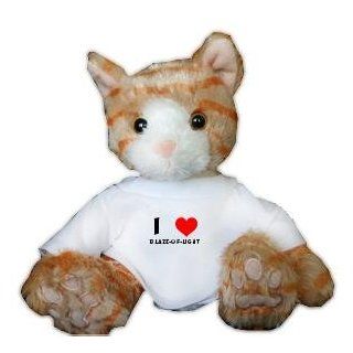Plush Stuffed Brown Cat Toy with I Love Blaze of light T Shirt (first name/surname/nickname) Toys & Games