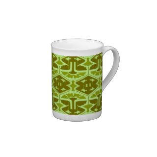 Art Deco Flair   In Green Porcelain Mugs