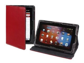 Cover Up BlackBerry PlayBook Tablet PC Faux Leather Cover Case (Version Stand)   Red: Computers & Accessories