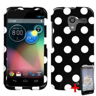 MOTOROLA MOTO X PHONE BLACK WHITE POLKA DOT COVER SNAP ON HARD CASE +FREE SCREEN PROTECTOR from [ACCESSORY ARENA]: Cell Phones & Accessories