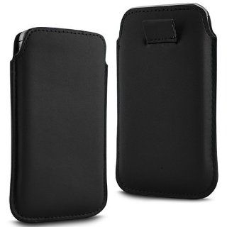 N4U Accessories Black Superior Pu Soft Leather Pull Flip Tab Case Cover Pouch For Lg T375 Cookie Smart: Cell Phones & Accessories