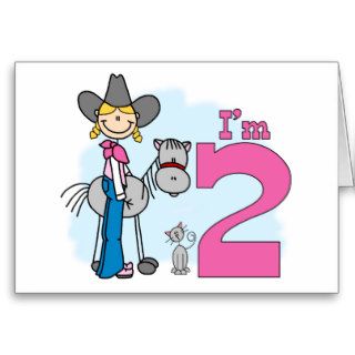 Stick Cowgirl 2nd Birthday Cards